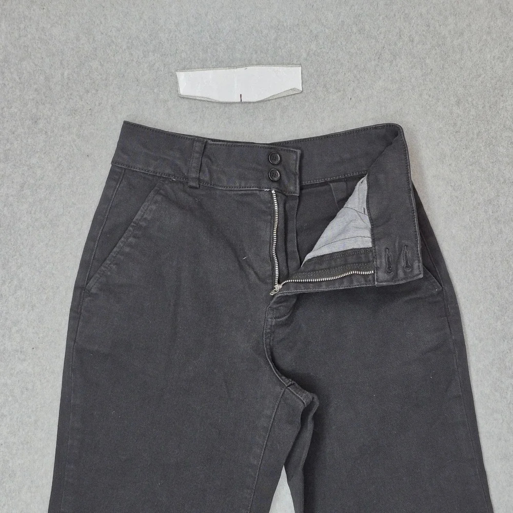 Everlane Women Pants 2 Black Twill Organic Cotton Taper Ankle 25